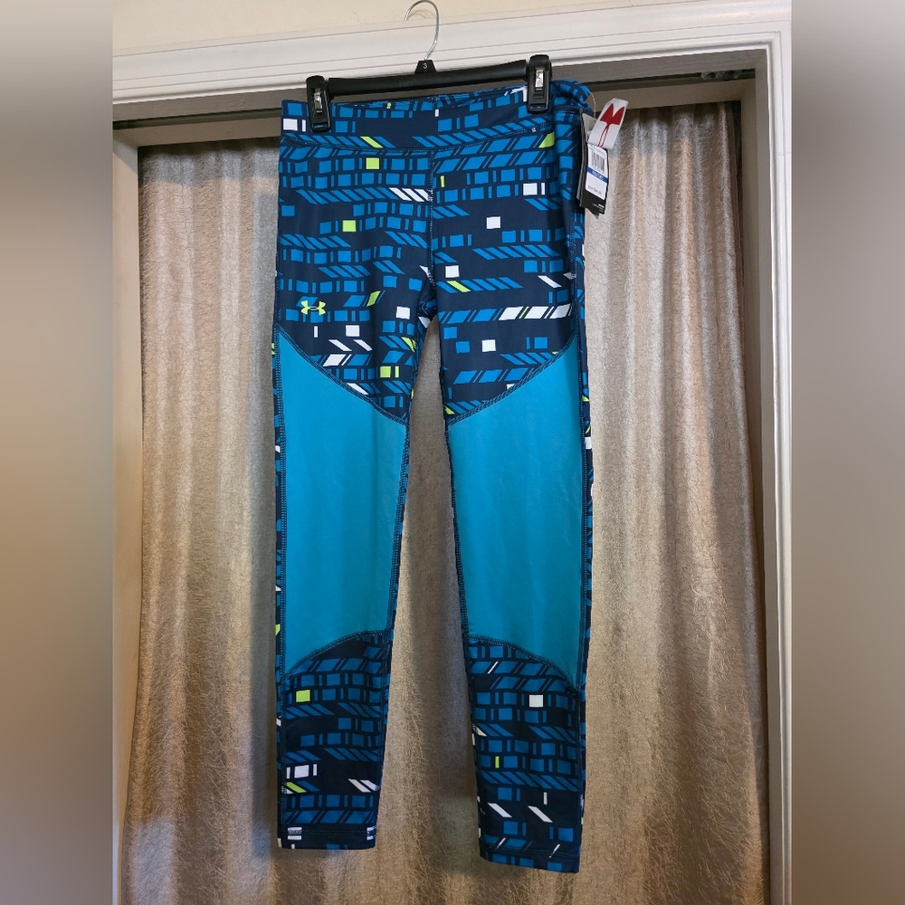 Under Armour Blue and Black Geometric Leggings